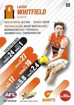 2024 Select AFL Footy Stars #80 Lachie Whitfield Back